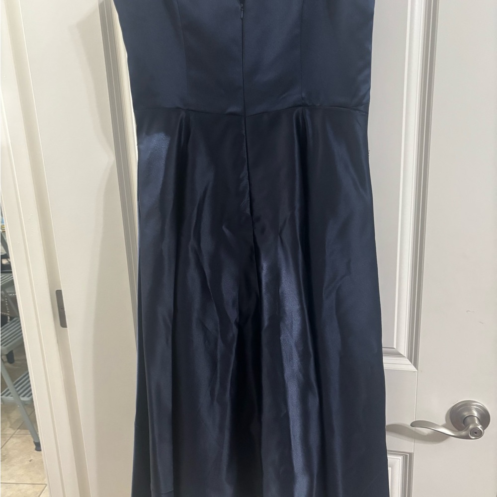 Elegant Navy Blue Strapless Dress
